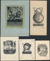 Nagy Árpád (1894-1959): Drahos István ill., Rács Aladár (cimbalom művész) ex libris, klisék, jelzettek, papír, különböző méretben, 8x6cm és 9x8cm között