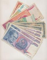 Jugoszlávia 40db-os vegyes bankjegy tétel T:vegyes Yugoslavia 40pcs of banknotes C:mixed