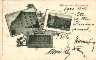 Innsbruck, 'Klosterkaserne, K.K. Cadetten-Schule, Innkaserne' / barracks, K.u.K. cadets school (EK)