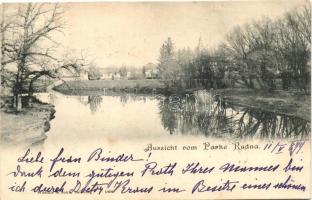 1899 Rudna; park részlet / park detail (vágott / cut)