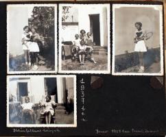 cca 1930-1941 Családi fotóalbum, benne érdekes képekkel lovaglásról, teniszezésről, túrázásról(Budap...