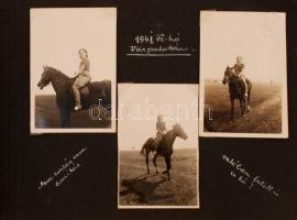 cca 1930-1941 Családi fotóalbum, benne érdekes képekkel lovaglásról, teniszezésről, túrázásról(Budap...