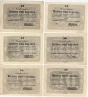 1848. 30kr "Kossuth bankó" előlap durva elmosódott festékelfolyásokkal tarkított nyomat T:I + 9db T:II+,II bennük lemezhibák, méretváltozatok, színvariánsok