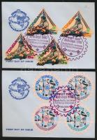 Rotary set in corner blocks of 4 + 4 FDC Rotary sor ívsarki négyestömbökben + 4 FDC