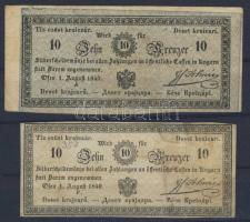 1849. 10e.kr "Almássy" 2 klf színvariáns T:II, a másik restaurált