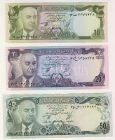 Afganisztán 1973-78. 10A-1000A 6db bankjegy teljes sor T:I