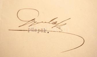 1933 Glattfelder Gyula (1874-1943) csanádi püspök autográf aláírása gépelt levélen