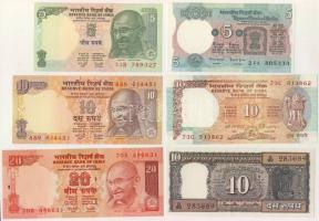 India 12klf bankjegy klf évszámokkal T:I