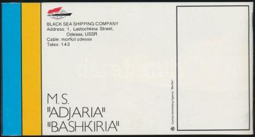 cca 1970 az MS Adjaria és az MS Bashkiria turistahajók színes brosúrája. 19x10 cm