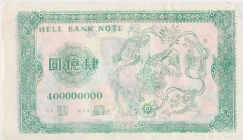 Kína DN Égetési pénz eredeti csomagolásban ~120db 400.000.000 névértékben T:I
China ND Hell banknot...