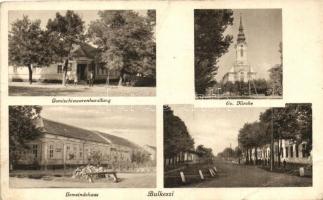 Bulkeszi, Maglic; Vegyeskereskedés, Evangélikus templom, Közösségi ház / shop, Lutheran church, community house (fa)