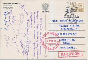 1998 A Magyar Olimpiai Ifjúsági Csoport tagjainak aláírása a hazaküldött képeslapon