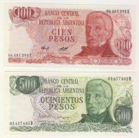 Argentína 1973-76. 5P,10P,50P,100P,500P T:I,I- + 1985-89. 1A,5A,10A,50A,100A T:I