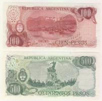 Argentína 1973-76. 5P,10P,50P,100P,500P T:I,I- + 1985-89. 1A,5A,10A,50A,100A T:I