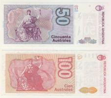 Argentína 1973-76. 5P,10P,50P,100P,500P T:I,I- + 1985-89. 1A,5A,10A,50A,100A T:I