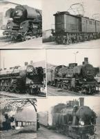 cca 1920-70 15 db klf. közepes méretű fotó régi vasutakról, gőzmozdonyokról. Korabeli és későbbi elő...