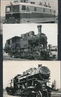 cca 1920-70 15 db klf. közepes méretű fotó régi vasutakról, gőzmozdonyokról. Korabeli és későbbi elő...