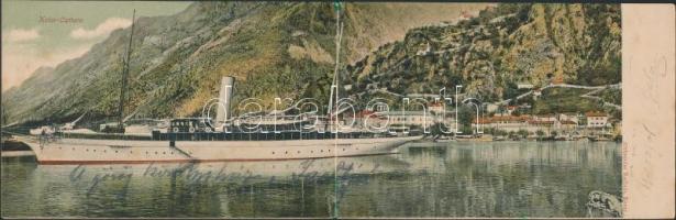 Kotor, Cattaro; Passanger ship, panorama card (fl)