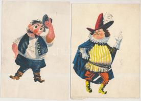 Jelzés nélkül: Reklámtervek. Vegyes technika, papír, jelzés nélkül, 5 db, 10x8 és 15x10 cm