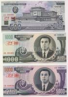 Észak-Korea 1998-2002. 500W,1000W,5000W "Specimen 000" fny-sal T:I