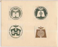 Jelzés nélkül: Magyar Kereskedelmi Kamara logótervek. Vegyes technika, papír,  8 db,  6x6 cm