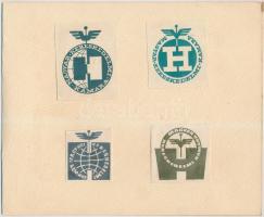 Jelzés nélkül: Magyar Kereskedelmi Kamara logótervek. Vegyes technika, papír,  8 db,  6x6 cm