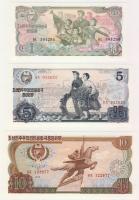 Észak-Korea 1978. 1W-100W 5klf bankjegy, teljes sor T:I