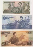 Észak-Korea 1992-98. 1W-500W 6klf bankjegy, teljes sor T:I