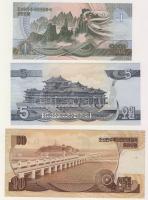 Észak-Korea 1992-98. 1W-500W 6klf bankjegy, teljes sor T:I