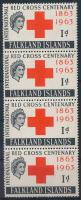 Nemzetközi Vöröskereszt Centenárium négyescsík, International Red Cross Centenary stripe of 4