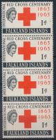 1963 Nemzetközi Vöröskereszt Centenárium négyescsík Mi 142