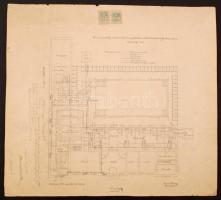 1903 A szarvasi Artézi Gőz-, Kád- és Uszoda Fürdő tervrajzai, 4 db, 40x48 és 48x59 cm VÉDETT!