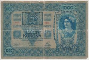 1902. 1000K (3x) kettő felülbélyegzett, az egyik román felülbélyegzés T:III-,IV