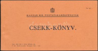 1940 Nagy Elemér fakitermelő kitöltetlen M.Kir. Postatakarékpénztári csekk-könyve. Használatlan 60-as tömb. 18,5x9,5 cm.