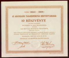 1913. Nagykároly szövetkezeti üzletrészjegy 50K + 1944. Abádszalók Takarékpénztár 10x10P hozzávaló értékszelvényekkel