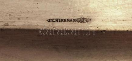 Hermann alpakka tálca, jelzett, 29×23 cm