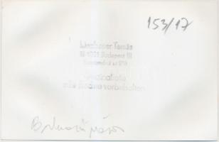 Balmazújváros vasútállomás, Linzbauer Tamás felvétele, pecséttel jelzett fotó, 9x14 cm