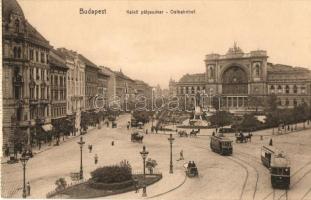 Budapest VII. Keleti pályaudvar, villamos, képeslapfüzetből