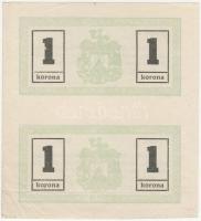 1919. Miskolc 1K összefüggő függőleges párban lemezhibával! T:I,ill. az alsó II