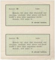 1919. Miskolc 1K összefüggő függőleges párban lemezhibával! T:I,ill. az alsó II