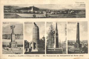 Chlumec, Klum; memorial statues of the Battle of Chlumec, 1813 (EK)