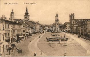 Besztercebánya, Banská Bystrica; IV. Béla Király-tér, Löwy Jakab üzlete, Machold F. kiadása / square, shop (fa)
