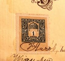 1911 A Budapesti Nőiruhakészítő Ipartestület bizonyítványa női szabó végzettség megszerzéséről. 37x2...