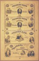 USA 18.. Traders Bank/State of Virginia 20$ A, 20$ B, 50$, 100$ ívben, utánnyomat, korabeli hű másolat T:I