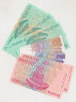 Fehéroroszország 1992. 5R + 25R + 50R (2xklf) + 100R + 1000R + Horvátország 1991. 1D (3x) + 5D (2x) ...