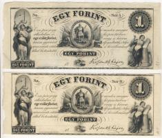 Emigrációs kiadás "Kossuth bankók" 18.. 1Ft A,B,C,D 4klf sorozatbetűvel T:I