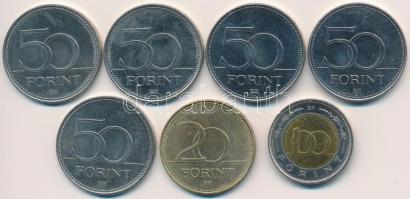2002. 100Ft "Kossuth" + 2003. 20Ft "Deák" + 2004-2007. 50Ft (5xklf) emlékkiadáso...