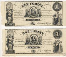 Emigrációs kiadás "Kossuth bankók" 18.. 1Ft A,B,C,D 4klf sorozatbetűvel T:I
