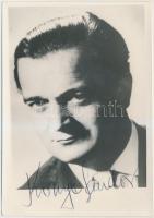 Kónya Sándor (1923- 2002) operaénekes (tenor) saját kezű aláírása egy a művészt ábrázoló fotón,  13x9cm