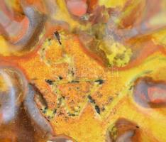 Gorka Géza (1894-1971): Kaspó, festett repesztett mázzal, jelzett (Nógrádverőce), hibátlan, d:21,5 c...